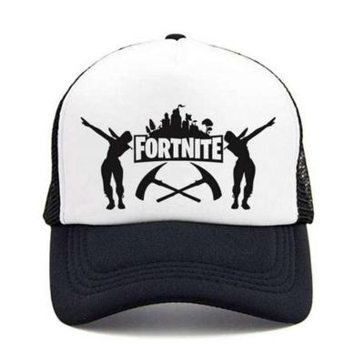 FORTNITE Pattern Fashion Breathable Unisex Adult Sunscreen Dome Mesh Hip-Hop Baseball Cap - White Two Axes