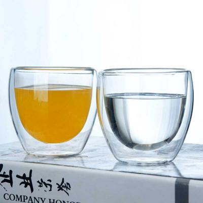 250mL Borosilicate Heat-resistant glass Cups Double-coated Beverage Milk Heat Insulation Glass Coffee Cup