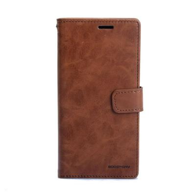 Mercury Goospery Blue Moon Series Side Flip PU Leather + Soft TPU Card Slots with Magnetic Buckle and Stand Wallet Protective Case for LG G7 ThinQ - Brown