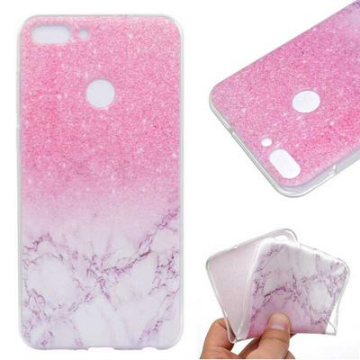 Colored Painting Transparent Soft TPU Back Cover Case for Huawei P Smart / Enjoy 7S - Marble
