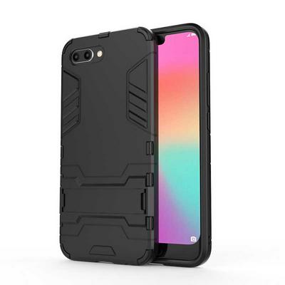 Dream Series Armor 2 in 1 Detachable with Stand Support Hard PC + Soft TPU Hybrid Back Cover Case for Huawei Honor 10 - Black