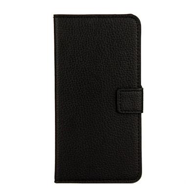 Solid Color Side Flip PU Leather + Soft TPU Card Slots with Magnetic Buckle and Stand Wallet Protective Case for Huawei P Smart / Enjoy 7S - Black