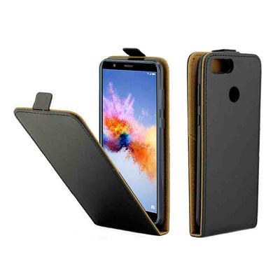 Up and Down Vertical Flip Anti-Scratch PU Leather + Soft TPU with Card Slot and Magnetic Buckle Protective Case for Huawei Honor 7X - Black