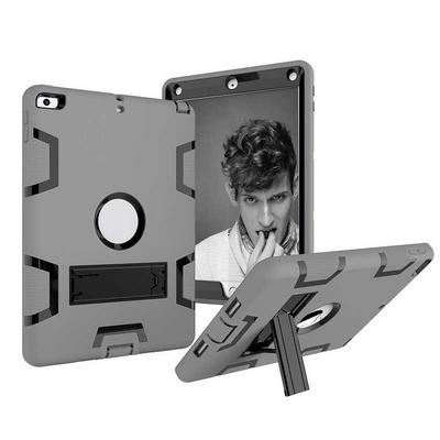 Hit Color Robot  Detachable PC + Silicone with Stand Support Back Cover Case for iPad 9.7 2017 - Grey