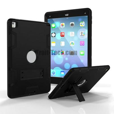 Kickstand Detachable 3 in 1 Hybrid TPU+ PC Case for iPad Air 2 iPad 6 - Black