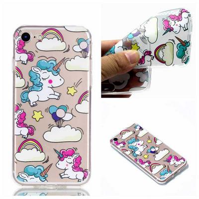 Colored Painting Transparent Soft TPU Back Cover Case for iPhone 7 / 8 - Pegasus