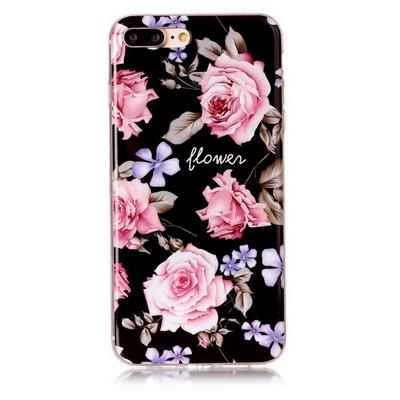 Ultra Slim Soft TPU Back Cover Protective Phone Case for iPhone 7 Plus / 8 Plus - Pink Roses