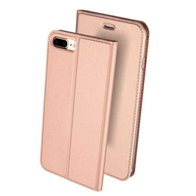 DUX DUCIS Skin Pro Series Side Flip Magnet Adsorption PU Leather + Soft TPU with Card Slot and Stand Protective Case for iPhone 7 Plus / 8 Plus - Rose Gold