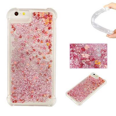 Glitter Liquid Series Fall Proof Soft TPU Back Cover Protective Phone Case for iPhone 6 / 6S - Pink 