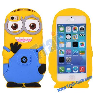 Cute 3D Despicable Me Shaped Flexible Silicone Back Case for iPhone 5S 5