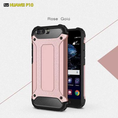 Armor 2 in 1 Detachable Hard PC + Soft TPU Hybrid Back Cover Case for Huawei P10 - Rose Gold