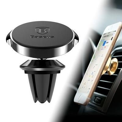 Baseus Magnetic Catche 360 Degree Rotation Car Air Vent Mount Holder Universal for iPhone Samsung Huawei - Black