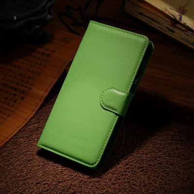 Lichee Pattern Wallet Style Magnetic Flip Stand PC+PU Leather Case with Card Slot for Huawei Honor 6(Green)