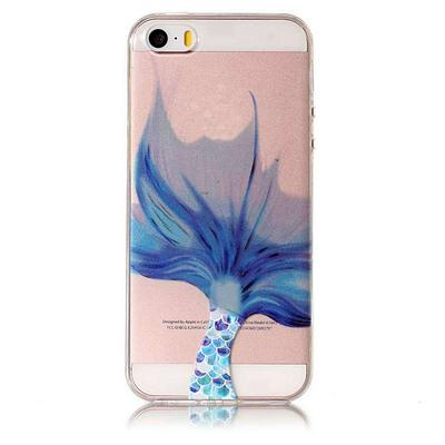 Ultra Thin All Soft TPU Back Cover Case for iPhone SE / 5S / 5 - Fish Tail