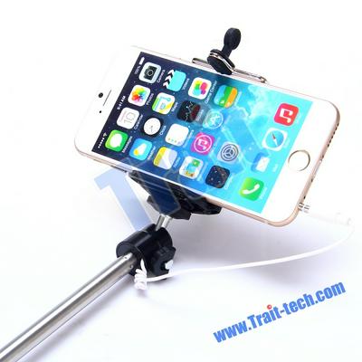 New Arrived Extendable Handheld Selfie Stick Monopod 3.5mm Audio Cable Take Pole for iPhone 5 5S 6 Samsung Galaxy Note 3 4