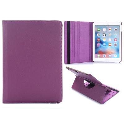 Lichee Pattern 360 Rotation Rotatable Stand PU Leather + PC with Elastic Belt Case for iPad 9.7 / iPad 9.7 (2017) / iPad 2017 / iPad 9.7 2018  - Purple