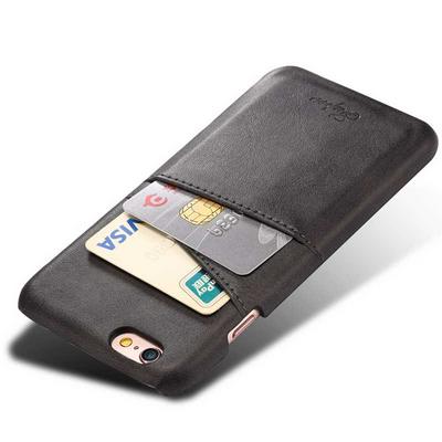 Suteni Calf Pattern with Two Card Slots Leather Coated Hard PC Back Cover Protective Phone Case for iPhone 6 / 6S - Black