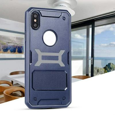 War Wolf Two Vehicle Function Solid Color Ultra Thin Soft TPU Back Cover Case for iPhone X - Blue