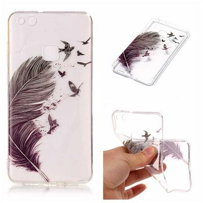 Transparent Soft TPU Back Cover Case for Huawei P10 Lite - Feather