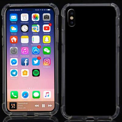 Ultra Thin Solid Color Anti Drop Transparent Soft TPU Back Cover Case for iPhone X - Transparent