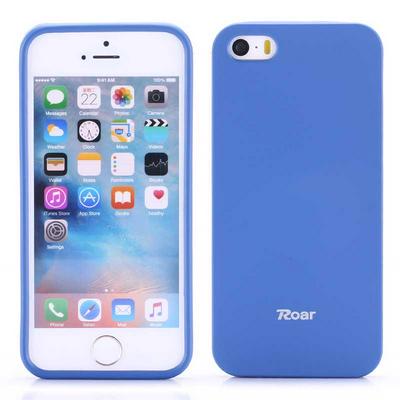 Roar All Day Colorful Jelly Series Soft TPU Back Cover Protective Case for iPhone SE/ 5 / 5s - Dark Blue