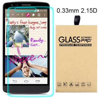 2.15D 0.33mm 9H Arc Edge Explosion-Proof Transparent Tempered Glass Screen Protector for LG G3 Stylus(D690)