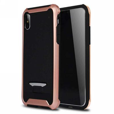 Bumblebee 2 in 1 Inner Spider Web Pattern Heat Dissipation Design Shockproof Anti-Fingerprint Hard PC + Soft TPU Hybrid Back Cover Case for iPhone Xs Max 6.5 - Rose Gold