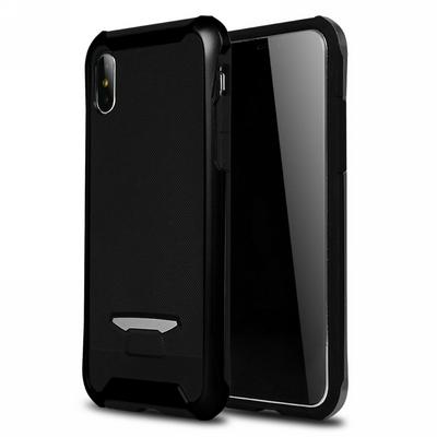 Bumblebee 2 in 1 Inner Spider Web Pattern Heat Dissipation Design Shockproof Anti-Fingerprint Hard PC + Soft TPU Hybrid Back Cover Case for iPhone Xs Max 6.5 - Black