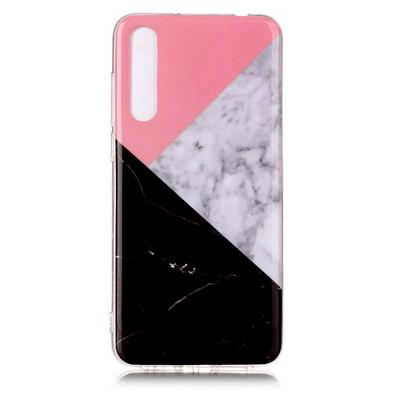 Color Painting Marble Pattern Soft TPU Back Cover Case for Huawei P20 Pro - Pink