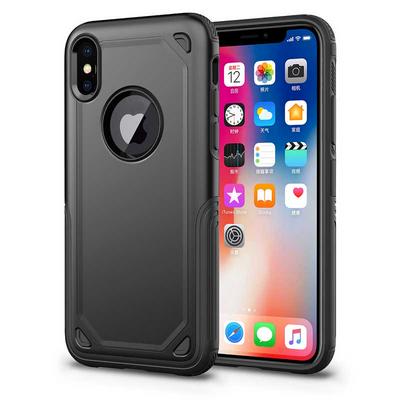 Wireless Charging Available Hard PC + Soft TPU Hybrid Back Cover Protective Phone Case for iPhone X - Black