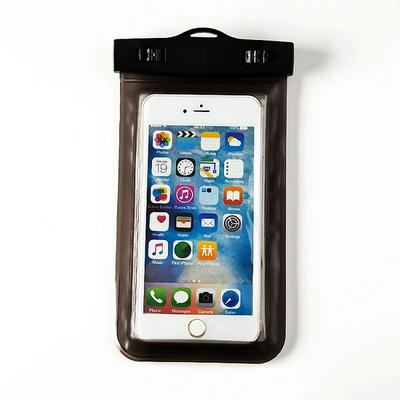 20.5x10.5cm PVC Touch Screen with Rope Outdoor Swimming Diving Fishing Clip Transparent Waterproof Cellphone Bag for Cellphone Less Than 6 Inch - Black