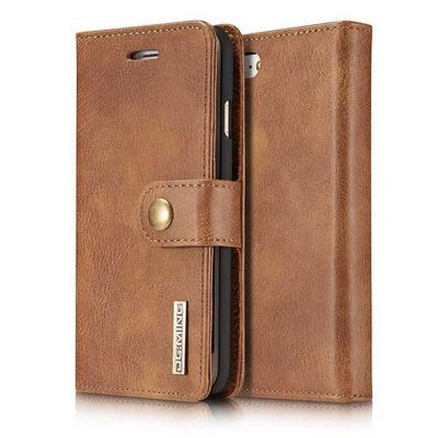 DG.MING Card Slots Magnetic Flip Wallet Style PU Leather + PC Back Cover Case for iPhone 7 - Brown
