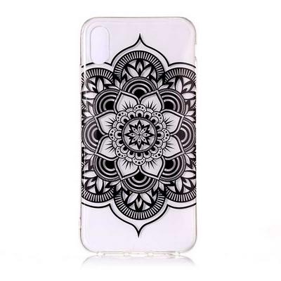 Colored Painting Transparent Soft TPU Back Cover Case for iPhone X / XS - Mandala