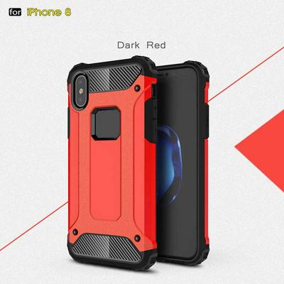 King Kong Armor 2 in 1 Detachable Hard PC + Soft TPU Hybrid Back Cover Case for iPhone X - Red