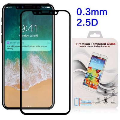 Anti Scratch 0.3mm 2.5D Arc Edge Full Screen Silk Printed Tempered Glass Screen Protector Film for iPhone X - Black