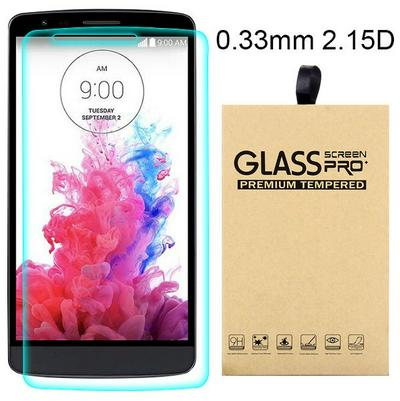 2.15D 0.33mm 9H Arc Edge Explosion-Proof Transparent Tempered Glass Screen Protector for LG G3 Stylus(D690)