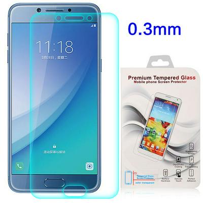 Anti Scratch 0.3mm Arc Face Full Screen Transparent Tempered Glass Screen Protector Film for Samsung Galaxy C5 Pro