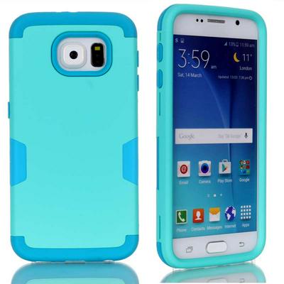 Detachable 3 in 1 Hybrid Hard PC + TPU Back Cover Case for Samsung G9200 Galaxy S6 - Blue and Cyan