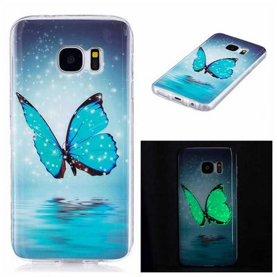 Noctilucent IMD Soft TPU Back Cover Case for Samsung Galaxy S7 / G9300 - Butterfly