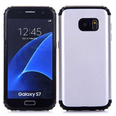 2 in 1 Detachable Hard PC + Silicone Back Cover Case for Samsung Galaxy S7 / G9300 - Silver
