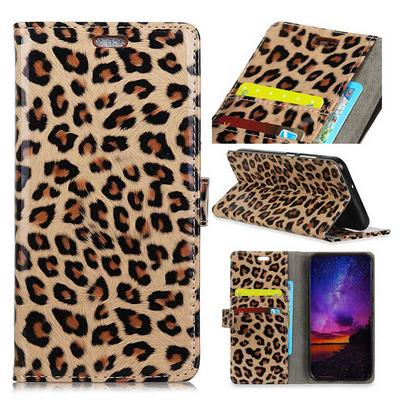 Colored Painting Wallet Style Magnetic Flip Stand TPU + PU Leather Case for Xiaomi Redmi Note 5 Pro / Note 5 - Leopard