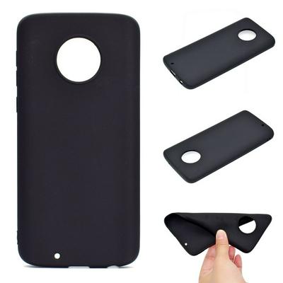 Solid Color Ultra Slim Anti-Drop Soft TPU Back Cover Protective Case for Motorola Moto G6 - Black