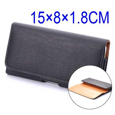 Universal Lichee Pattern Waist Belt Clip Magnetic Flip Leather Holster Case for Samsung Galaxy S7 5.2 inch - Black