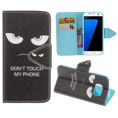 Wallet Style Card Holder Slots Stand Magnetic Side Flip PU Leather + TPU Back Cover Case for Samsung Galaxy S7 Edge/ G935 - Angry