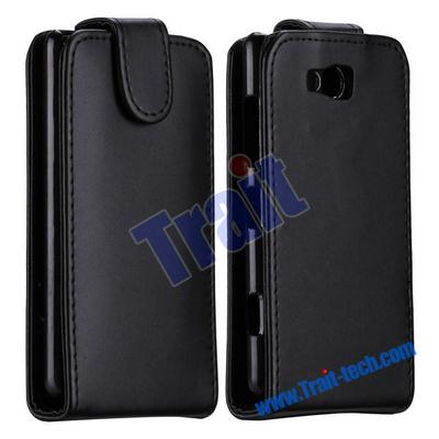 Black Flip Leather Case for Nokia Lumia 820