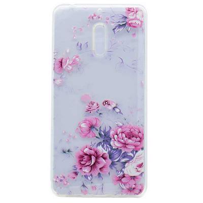 Ultra Thin Transparent Soft TPU Back Cover Case for Nokia 6 - Flowers