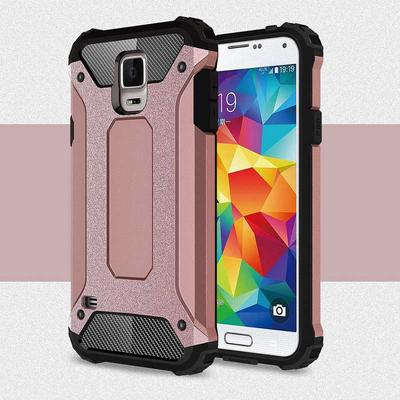 King Kong Armor 2 in 1 Detachable Hard PC + Soft TPU Back Cover Case for Samsung Galaxy S5 / I9600 / G900 - Rose Gold