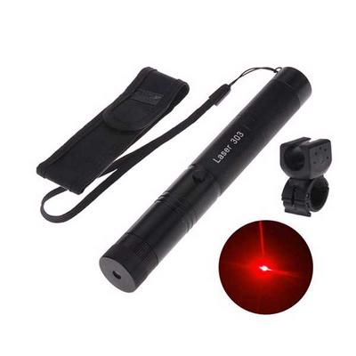 High Quality 532nm Laser 303 Red Lazer Pointer Pen Zoomable Burning Matchs - Black