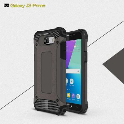 King kong Armor 2 in 1 Detachable Hard PC + Soft TPU Hybrid Back Cover Case for Samsung Galaxy J3 Prime - Brone