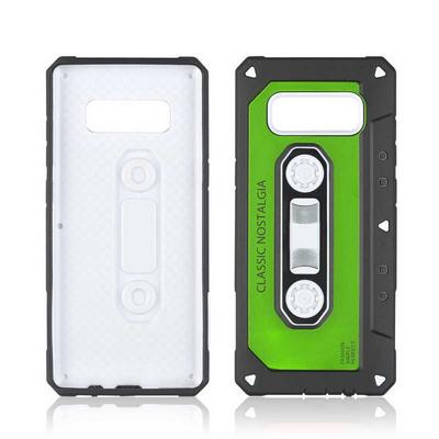 Angibabe Golden-years Nostalgia Tape Series Shockproof Ultrathin TPU + PC Back Cover Protective Phone Case for Samsung Galaxy Note 8 - Green